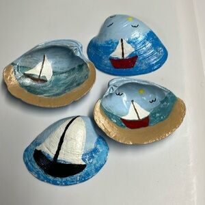 1/ Hand Painted Sail Boat Shell choose 1